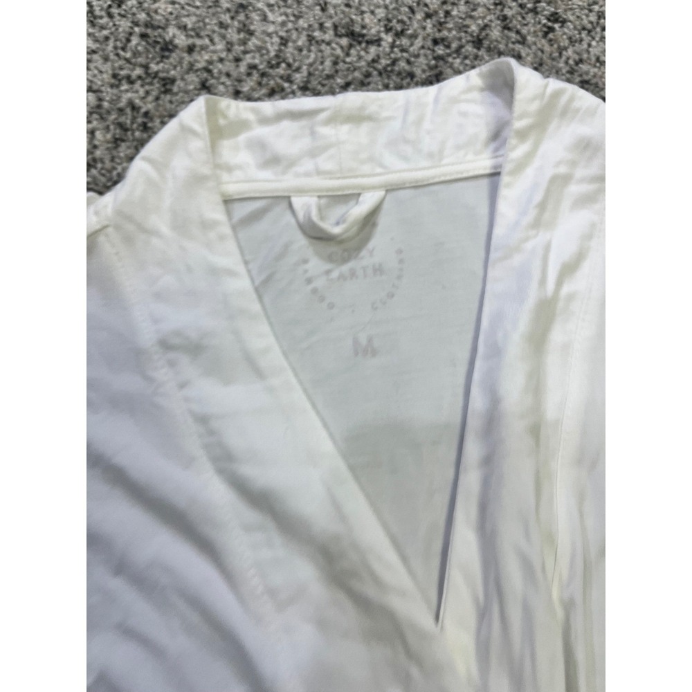 Cozy Earth White Bamboo Robe Kimono Style Lounge Sleepwear Size Womens Medium - Picture 3 of 8